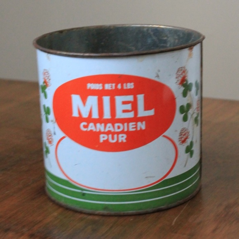 🇨🇦 🍯 Antique Canadian Pure Honey Tin Can Vintage Retro